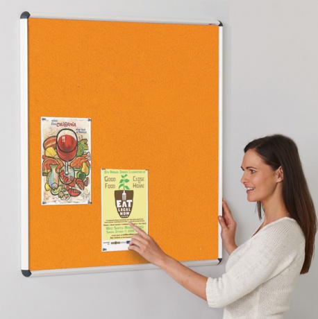 Designer Noticeboard with Loop Nylon or Cork Pinboard